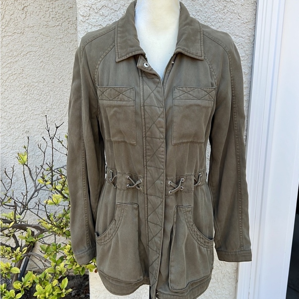 GUESS Women's Cargo Utility Army Green Lightweight Jacket Size S